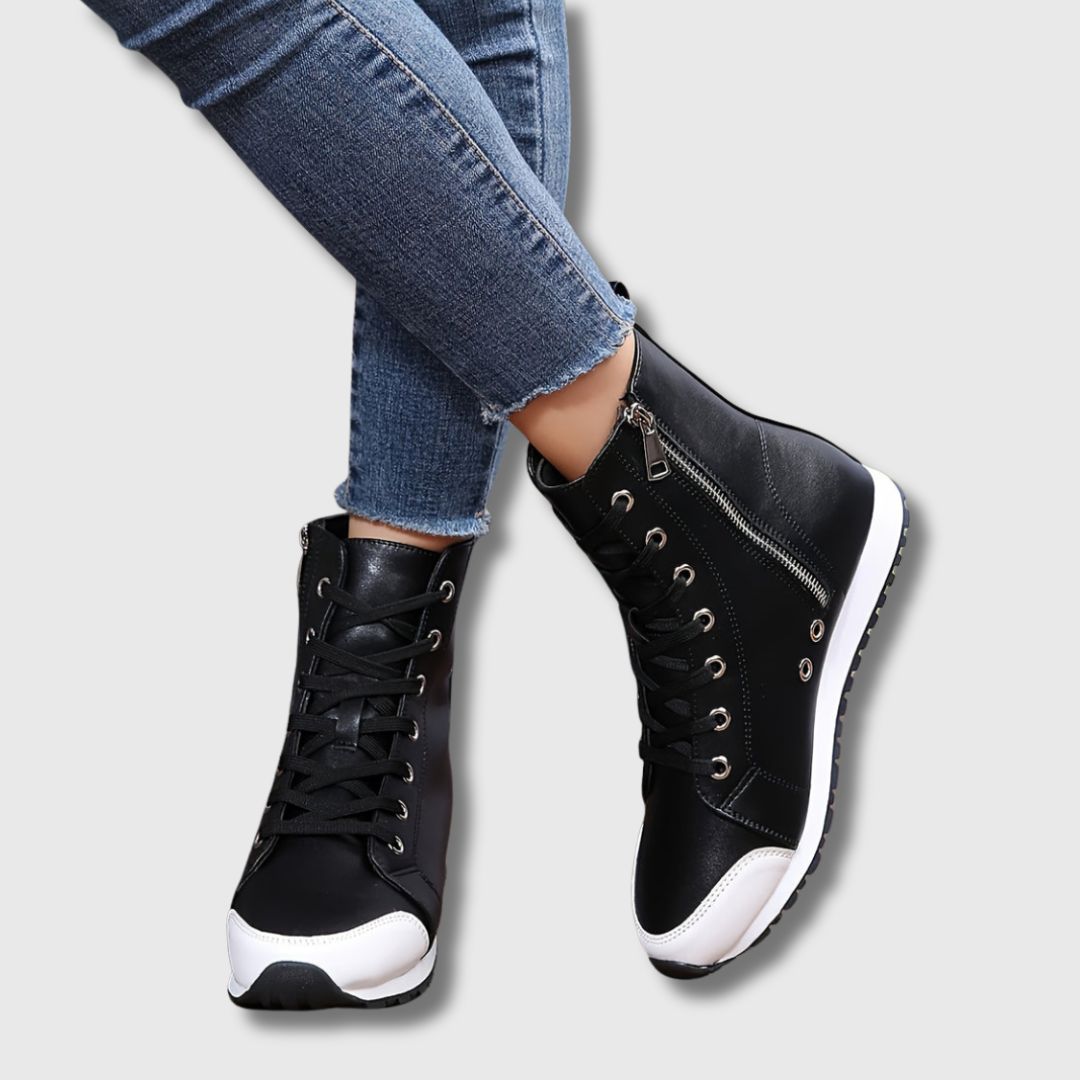 Aurora – Women's Bicolor Comfort Sneakers High-Top | Limited Edition