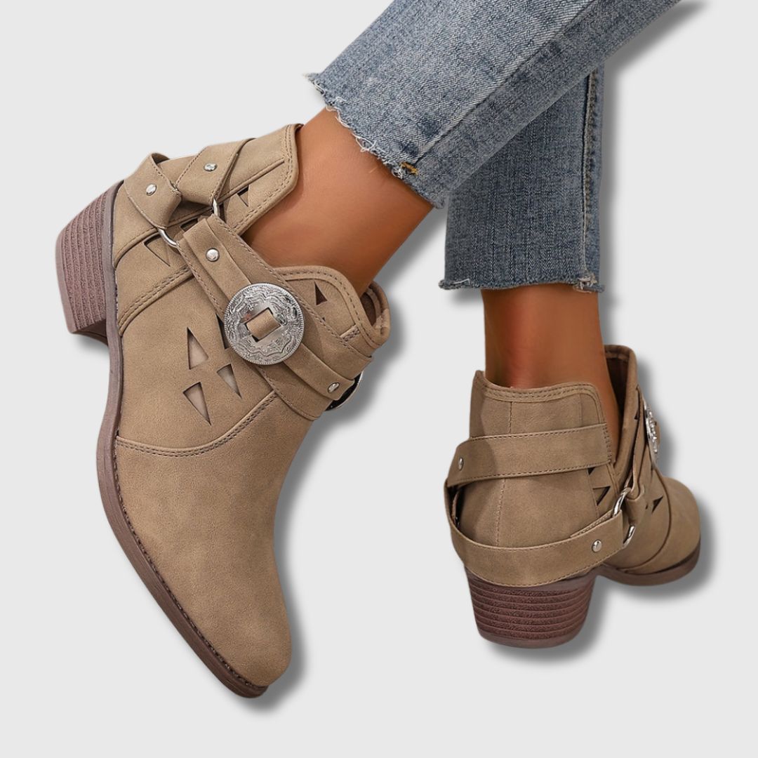 Clara – Women's Western Chic Ankle Boots | Limited Edition