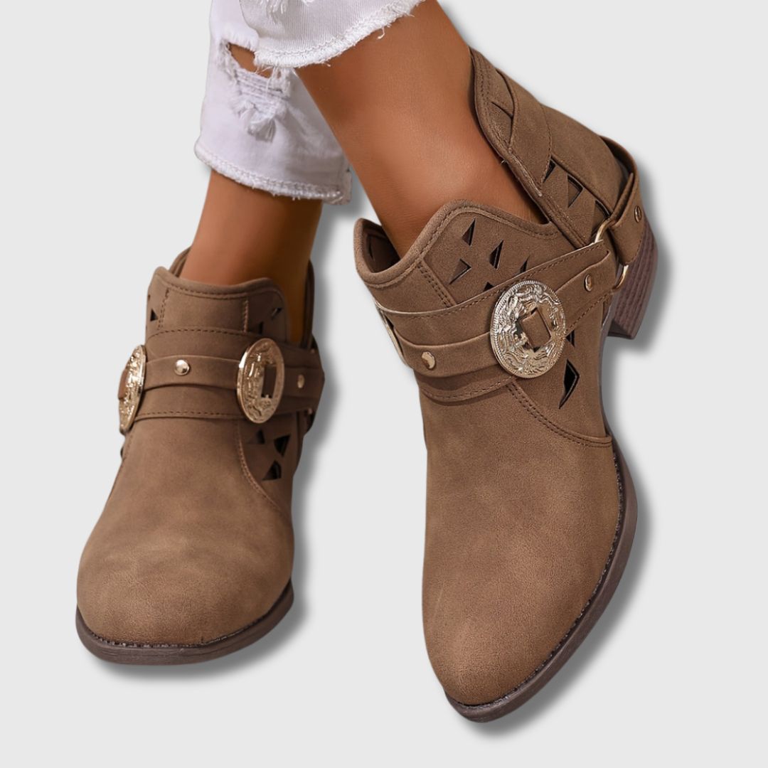 Clara – Women's Western Chic Ankle Boots | Limited Edition