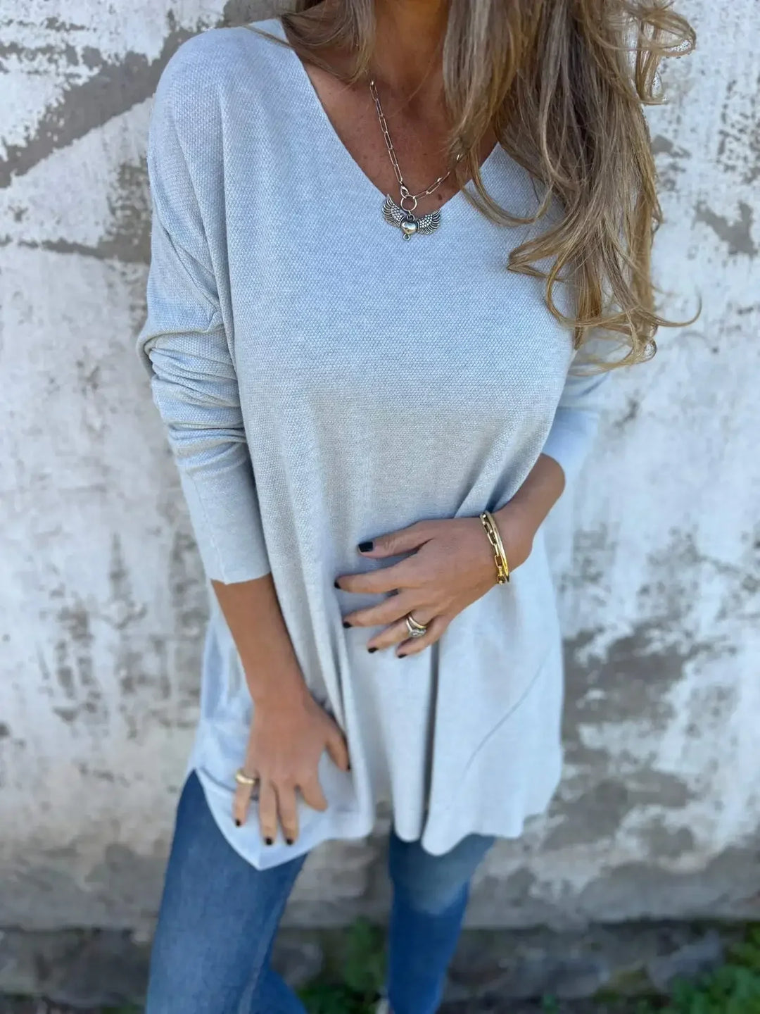 Sarah – Chic Relaxed V-Neck Tunic