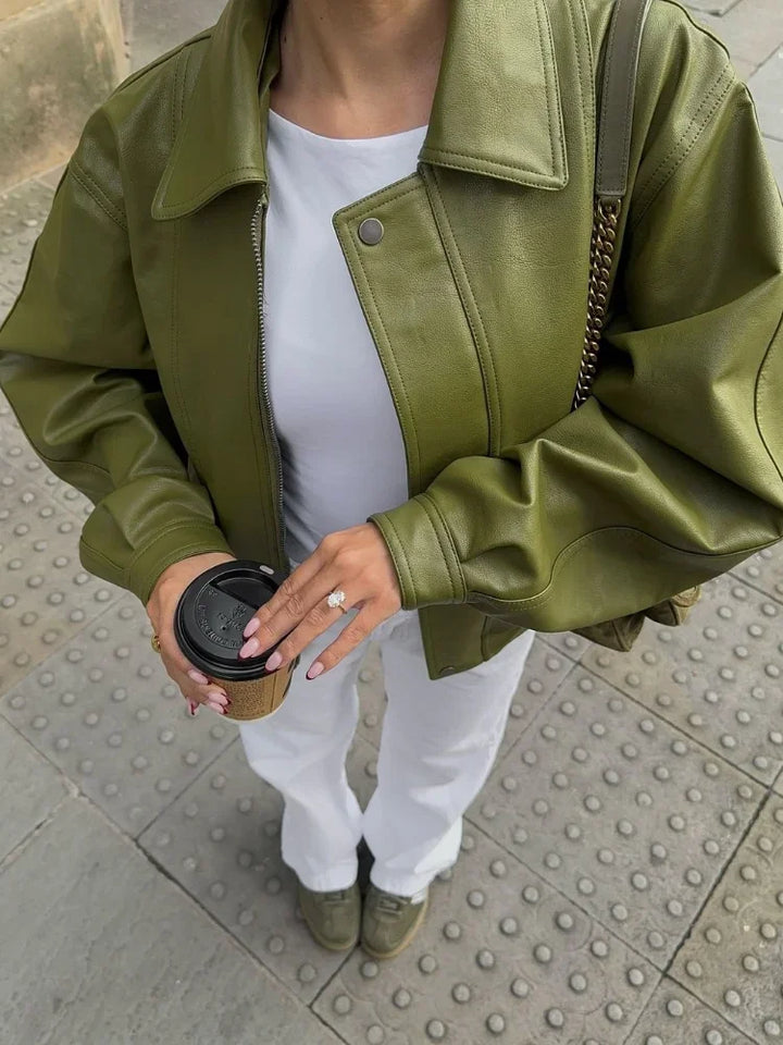 Harper - Oversized Leather Coat
