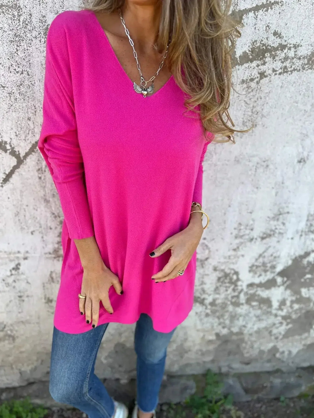 Sarah – Chic Relaxed V-Neck Tunic
