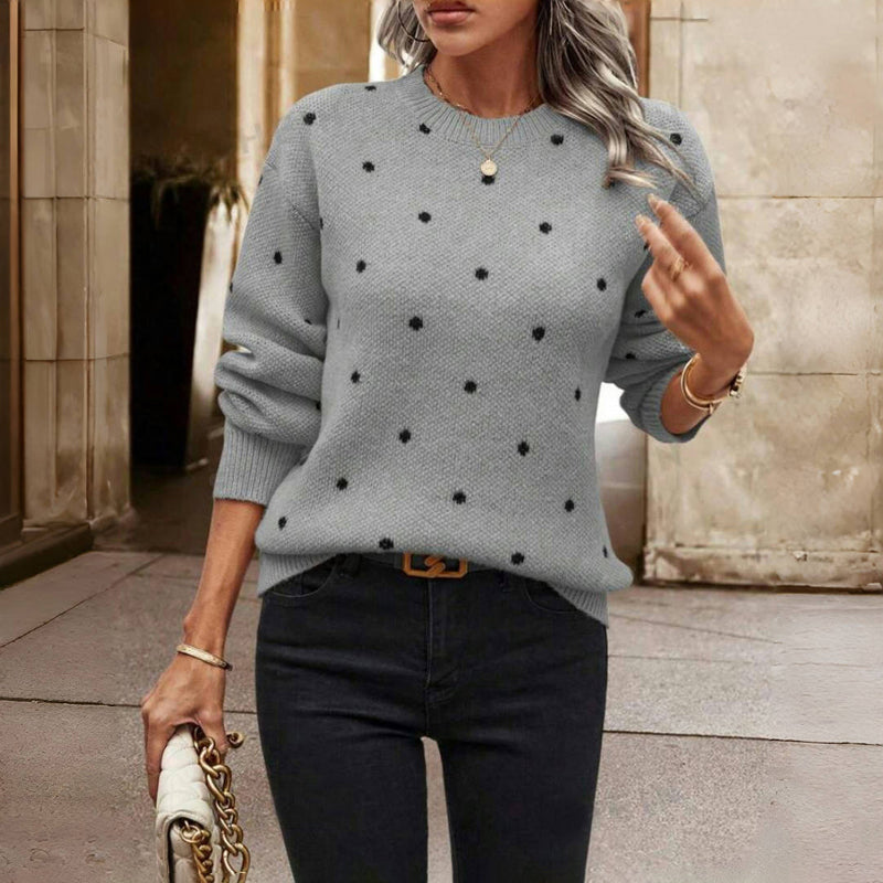 Brea – Trendy Knitted Polka Dot Top