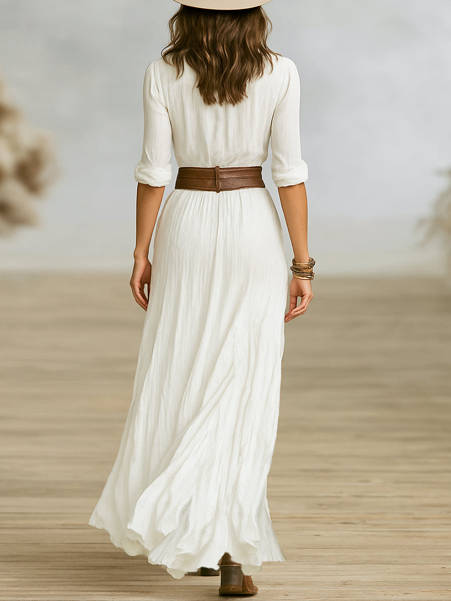Kathleen – Flowy Long-Sleeve Maxi Dress