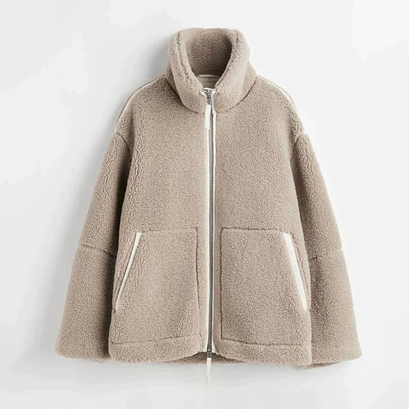 Rose - Oversized Teddy Coat with Zipper