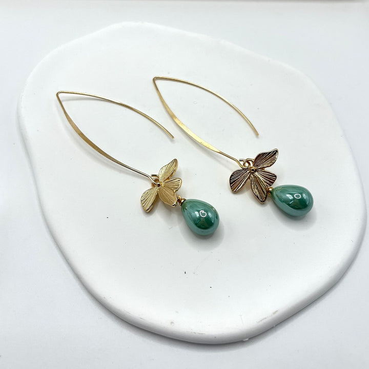 Erzulie | Earrings with Gold Leaf Design