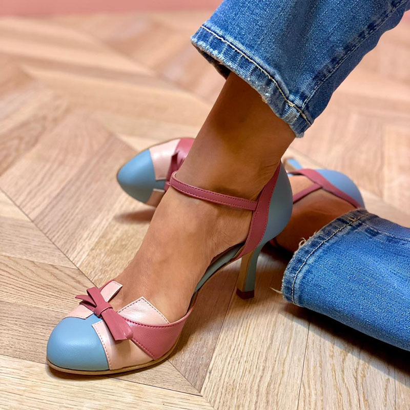 Bellarosa | Colorful Sandals with Knots and Straps, Round Toe Area