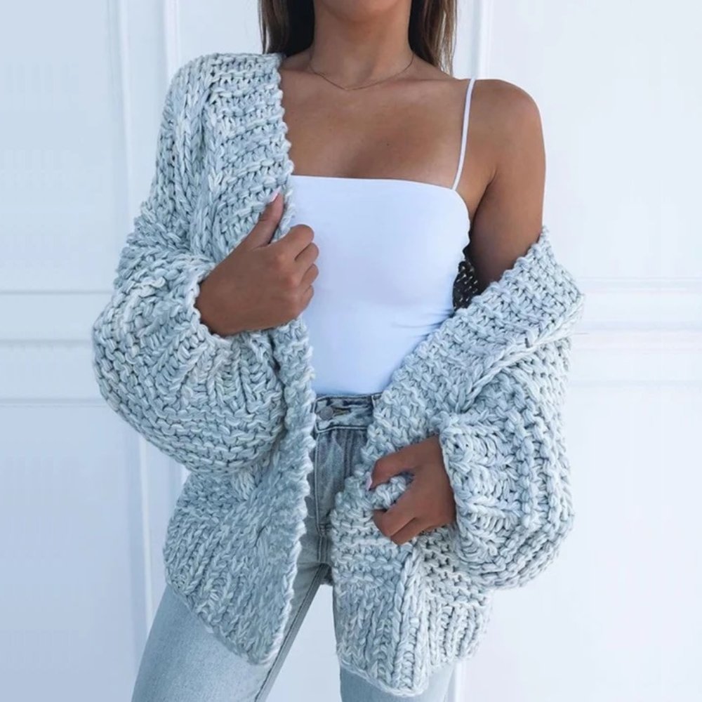 Genevieve – Comfy Open-Front Chunky Knit Cardigan