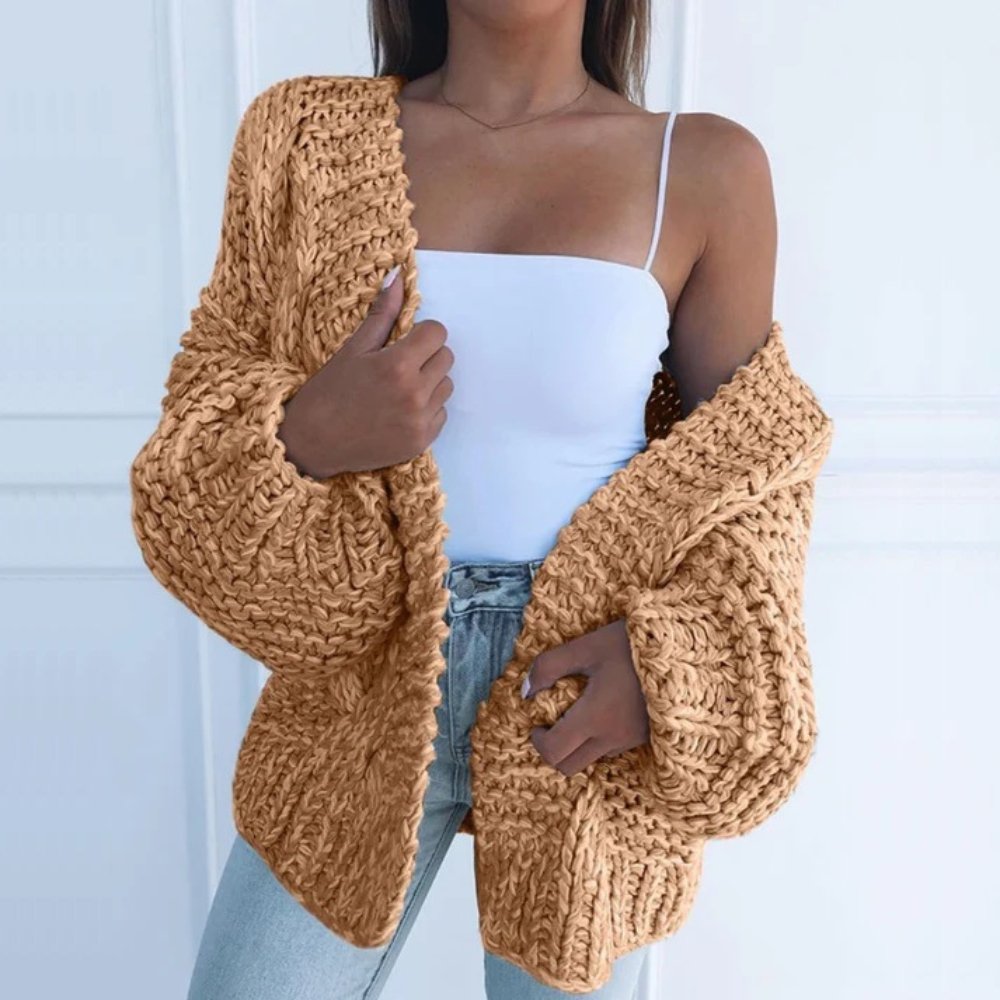 Genevieve – Comfy Open-Front Chunky Knit Cardigan